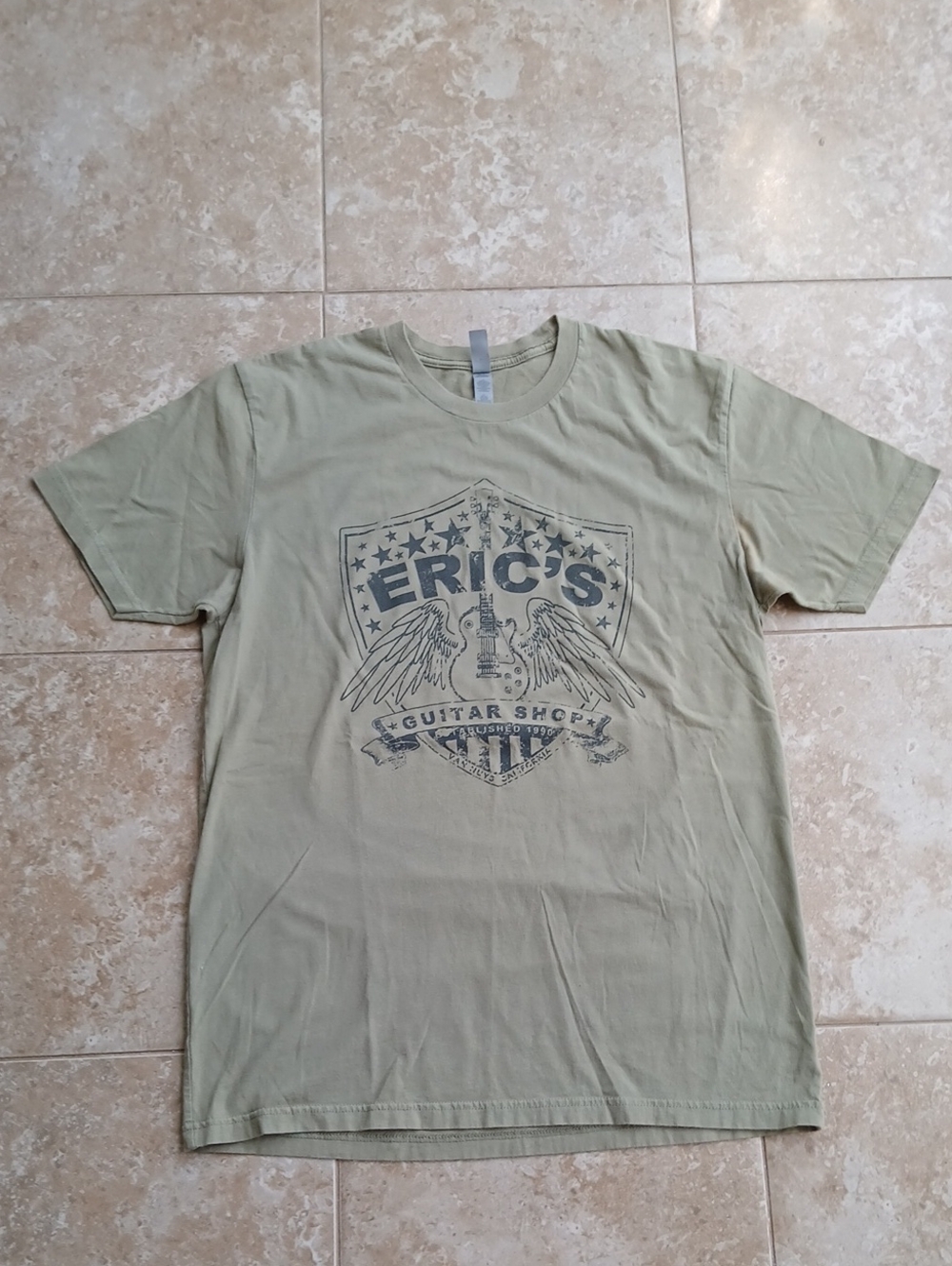 Next Level Apparel Sage Green Eric's Guitar Shop Graphic Tee